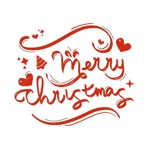 Merry Christmas Greeting Card With Lettering Vector Merry Christmas