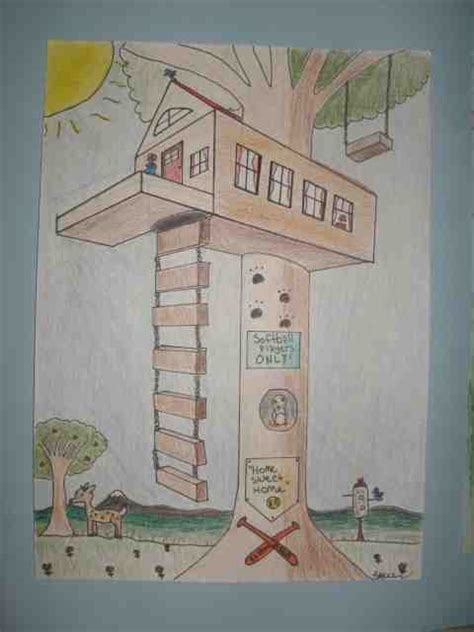 Create Art With Mrs P 8th Grade 2 Point Perspective Dream Tree Houses