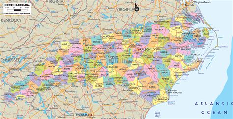 North Carolina Map Free Large Images