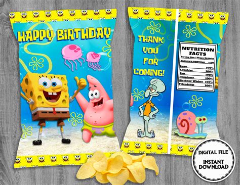 Spongebob Party Kit Digital Spongebob Birthday Party Etsy