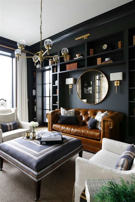 28 Gorgeous Living Rooms With Black Walls That Create Cozy Drama