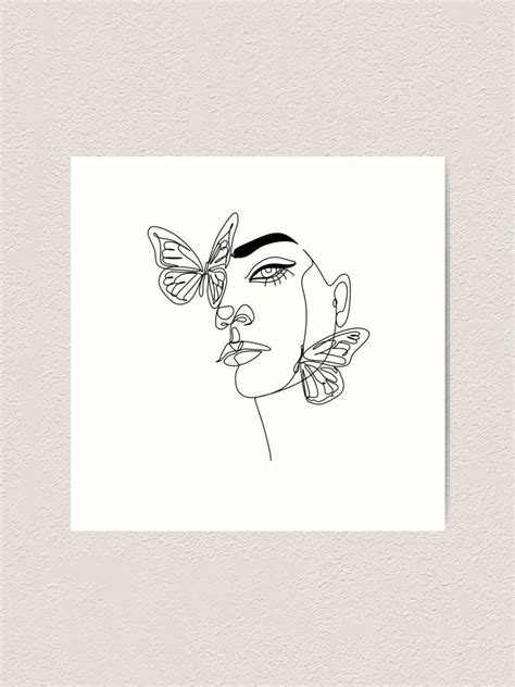 Single Line Female Face Drawing One Line Face Wall Art Neutral Art Abstract Line Art Face Print