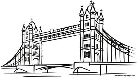 Tower Bridge In London United Kingdoms Coloring Page Printable