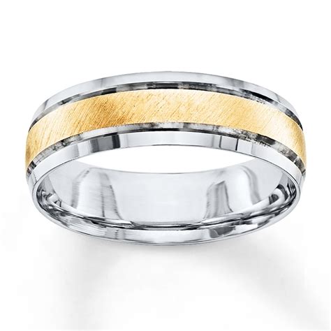 Jared Mens Wedding Band 10k Two Tone Gold 6mm