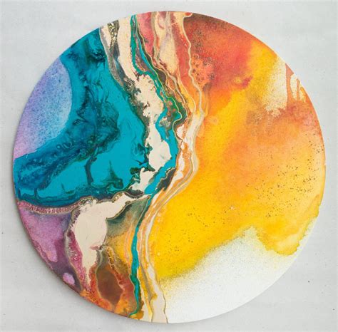Round Abstract Painting Fusion Sold 🔴 Milena Gaytandzhieva Artist