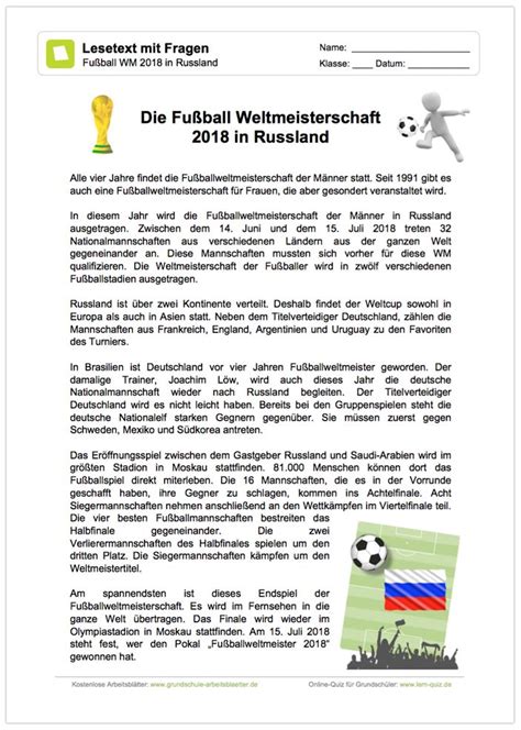Lerne online die themen des unterrichts und verbessere deine noten. NEU: Ein kostenloses Arbeitsblatt zur Fußball WM 2018 in ...