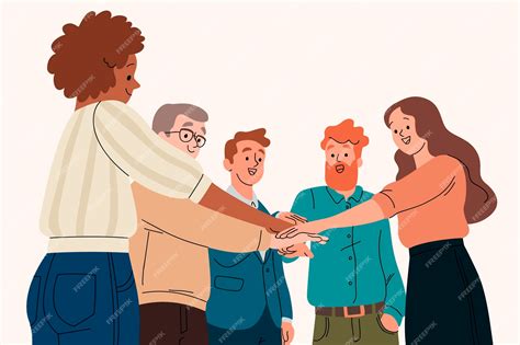 Premium Vector Hand Drawn People Working Together Illustration