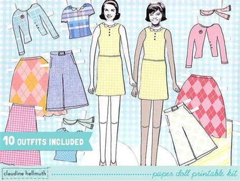 Woman Paper Doll Set Easy For You To By Claudinehellmuth On Etsy Rabbit