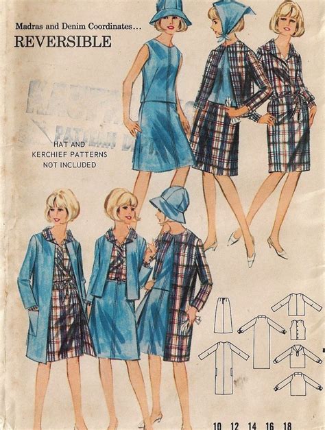 1960s Butterick Sewing Pattern 3531 Womens Reversible Casual | Etsy | Butterick sewing pattern ...
