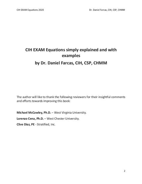 Cih Exam Equations Simply Explained And With Examples