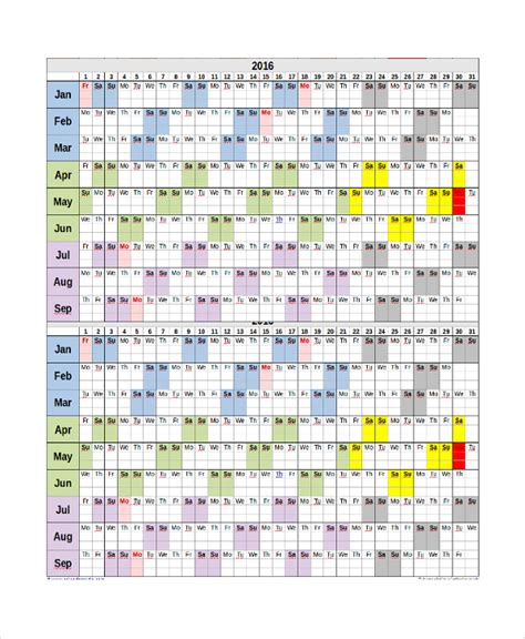 Free 9 Sample Quarterly Calendar Templates In Pdf Ms Word