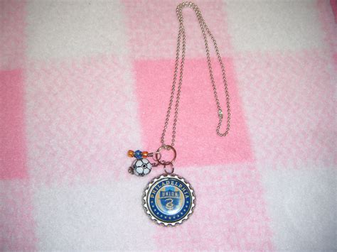 Philadelphia Union Inspired Bottle Cap Necklace, Keychain or Zipper Pull by curlyscreations2 on ...