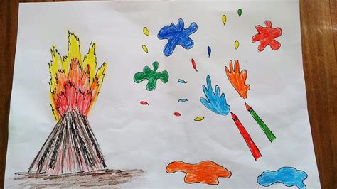 Holi Drawing Holi Drawing Easy Drawings For Kids Holi Special