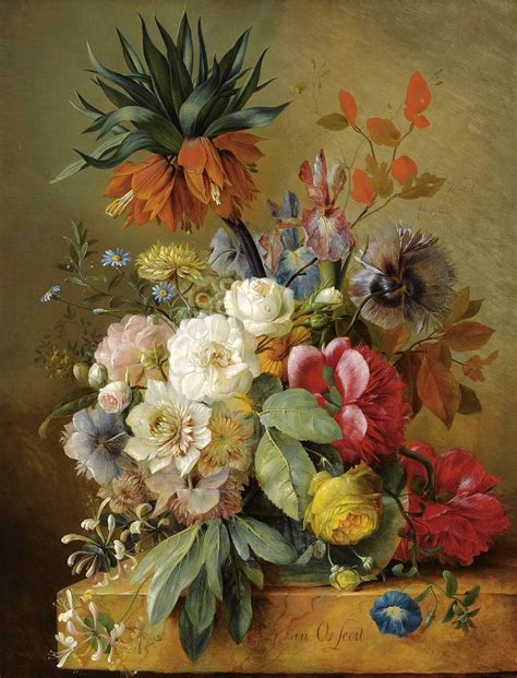 Georgius Jacobus Johannes Van Os Floral Artwork Floral Painting Oil