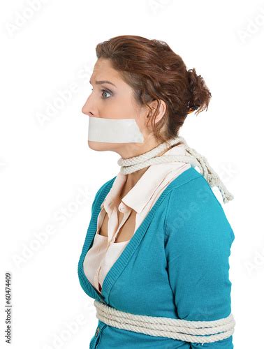 Hostage Kidnap Situation Woman Tied With Rope Buy This Stock Photo