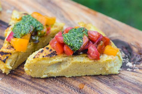 Grilled Polenta With Fresh Tomatoes And Italian Salsa Verde Recipe