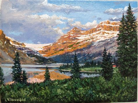 Rocky Mountains Oil Painting Original Canvas Painting National Etsy