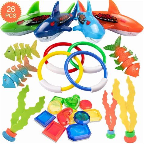 Balnore Diving Toys 28 Pcs Underwater Swimming Pool Toys Water Game