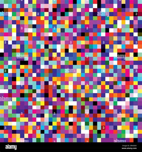 Colorful Pixel Mosaic Seamless Pattern Repeating Texture With Multiple