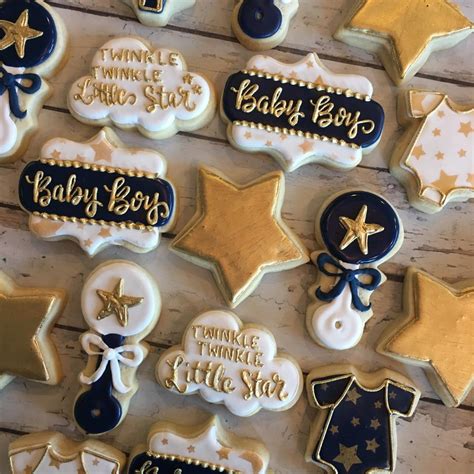 Navy And Gold Twinkle Twinkle Baby Set Hayley Cakes And Cookies