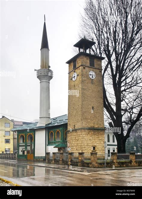 Mosque And Clock Tower In Travnik Bosnia And Herzegovina Stock Photo