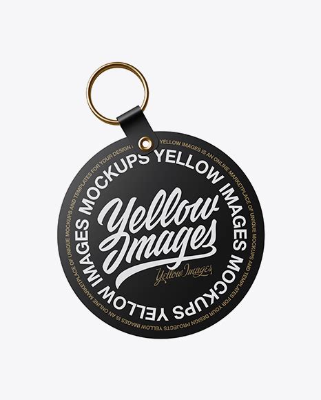 keyring mockup front view  object mockups  yellow images object mockups