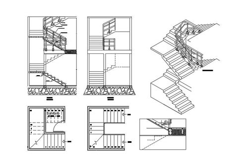 Staircase Joinery And Construction Drawing In Dwg File Cadbull My Xxx