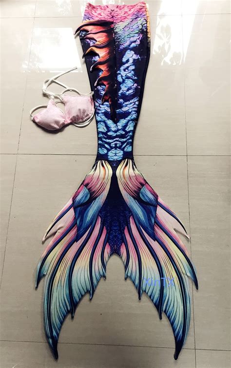 2020 Amazing Black Pearl Mermaid Tail For Kids Women With Monofin