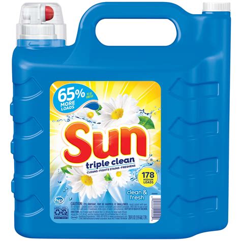 Sun Liquid Laundry Detergent Clean And Fresh 250 Ounce 178 Loads