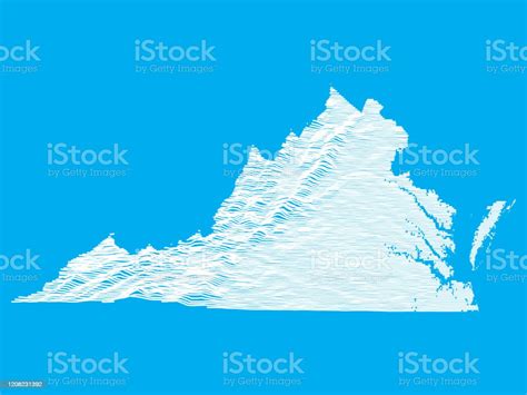 Blue Virginia Relief Map Stock Illustration Download Image Now