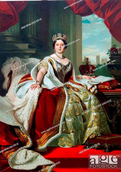 Queen Victoria 18191901 Portrait Of Queen Victoria In Her Coronation