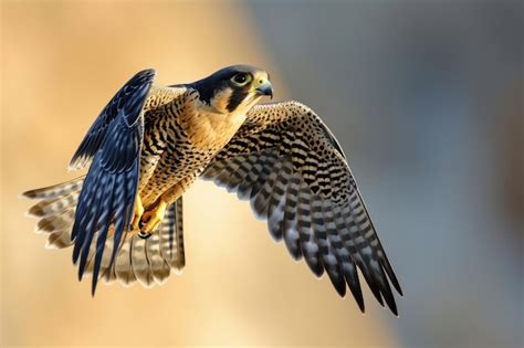 Premium Photo The Peregrine Falcon In Full Flight Wings Outstretched