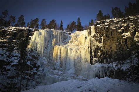 Film Location Canyon And Frozen Waterfall In Posio Film Lapland