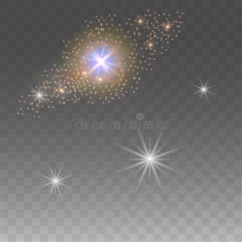 Stars On Isolated Background Glowing Glare Special Effect Vector