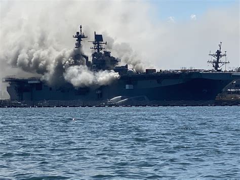Updated 21 Taken To Hospitals As Firefighting Effort Continues In Uss Bonhomme Richard Fire