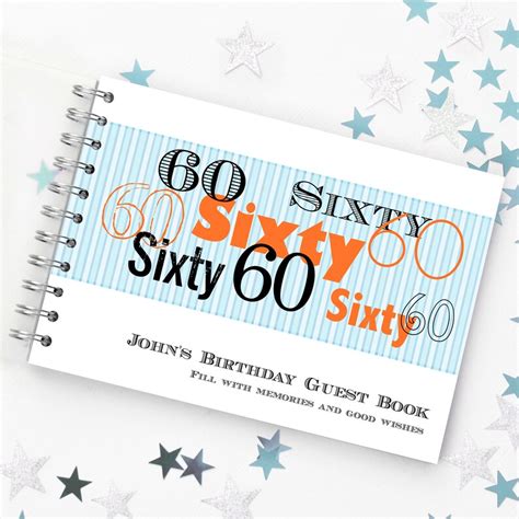 Personalised 60th Birthday Guest Book 60th Memory Book Etsy
