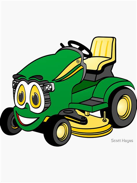 Green Riding Lawn Mower Sticker For Sale By Graphxpro Redbubble