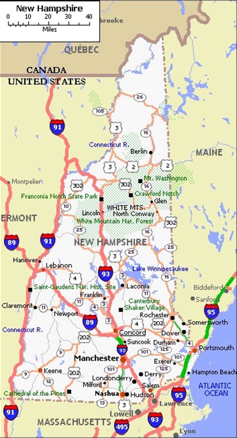 New Hampshire City Map