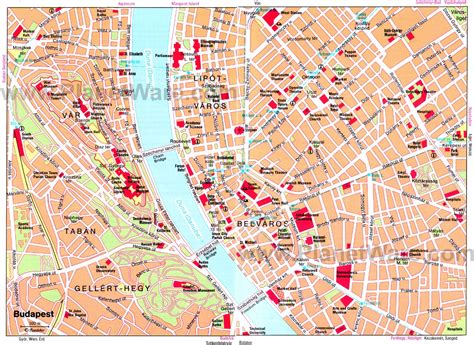 The castle district, city centre and more. tourist attractions in budapest map