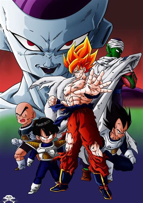 Gohan Goku Vegeta Frieza Majin Buu Dragon Ball Z Dibujos Animados The
