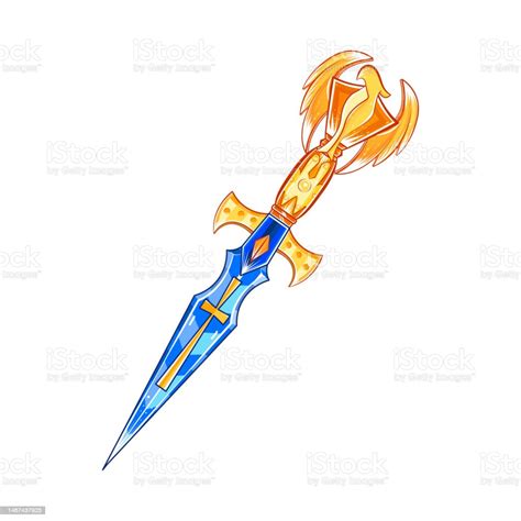Isolated Blue Sword Heraldry Vector Illustration Stock Illustration