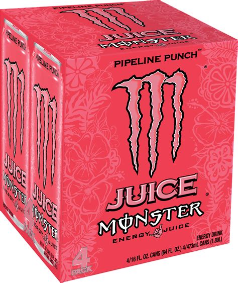 Juice Monster Pipeline Punch Energy Juice 16 Fl Oz 4 Pack