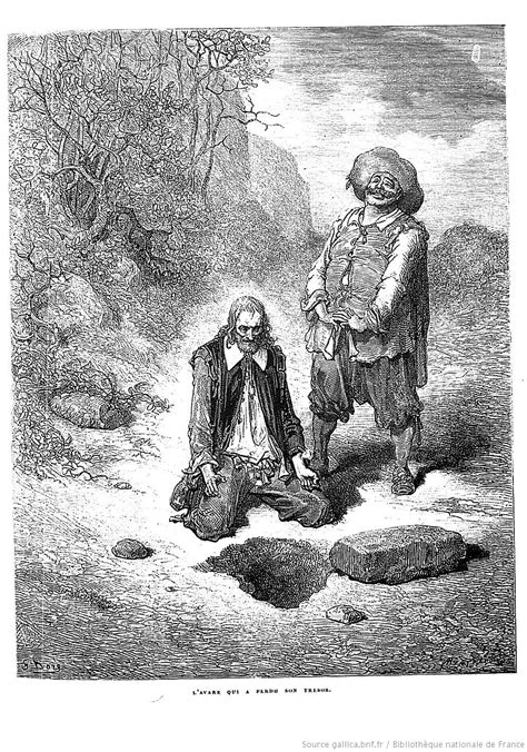 Gustave Doré Illustrations Des Fables De La Fontaine Lavare Qui A