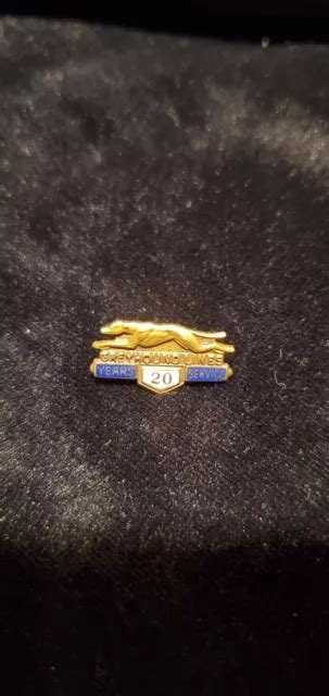 Vintage Greyhound Bus Line 20 Year Employee Service Pin 10k Yellow Gold