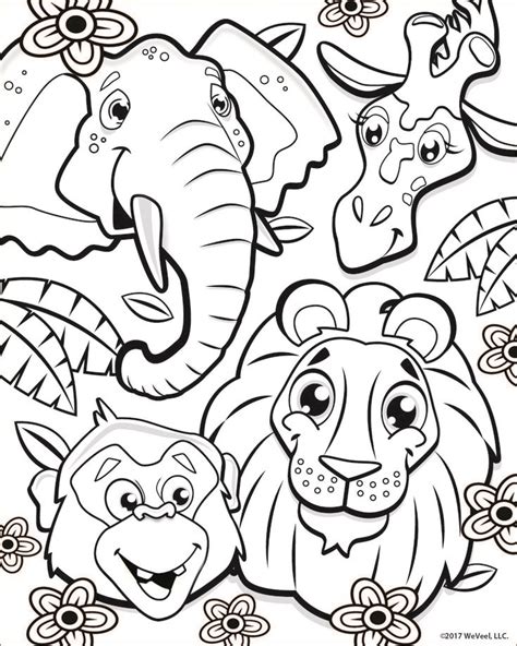 Printable jungle safari coloring pages for preschoolers. Coloring Pages: Jungle | Zoo coloring pages, Jungle ...