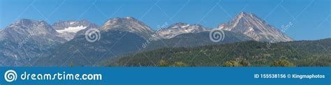 Panorama Of Beautiful Trees And Forest In Whistlerblackcomb Wedgemont