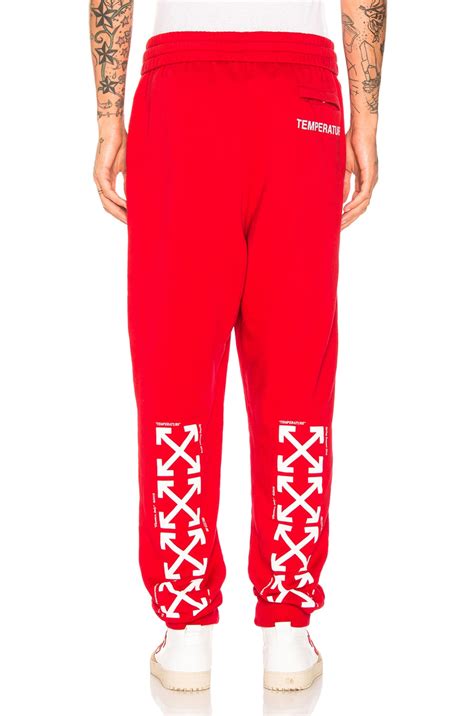 Off White Monalisa Sweatpants In Red Fwrd