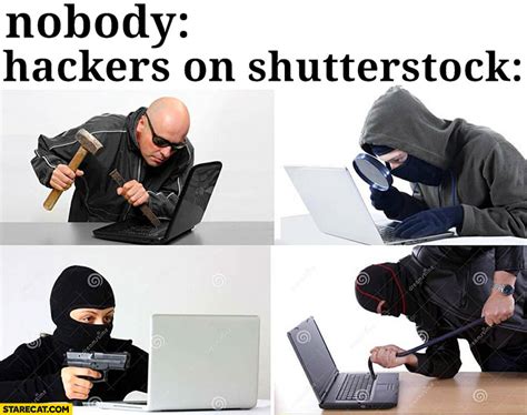 Submitted 4 years ago by srinidhi000. Hackers on shutterstock burglars with laptops | StareCat.com