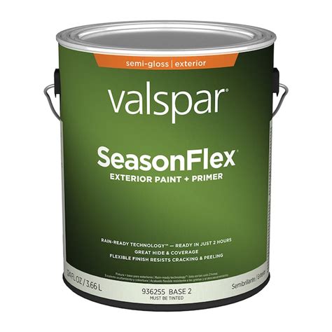 Valspar Seasonflex Base 2 Semi Gloss Exterior Tintable Paint 1 Gallon