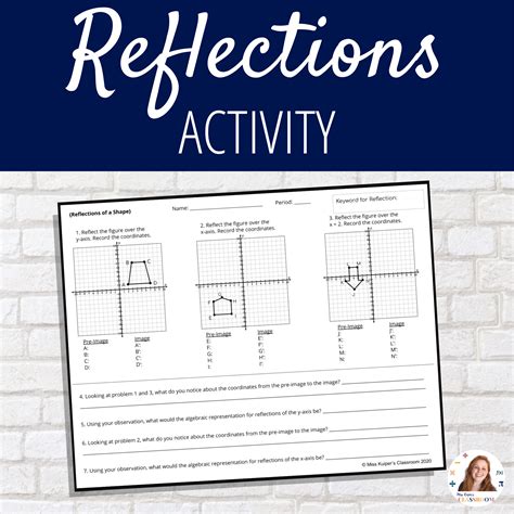Geometric Transformations Reflections Worksheets Miss Kuipers Classroom